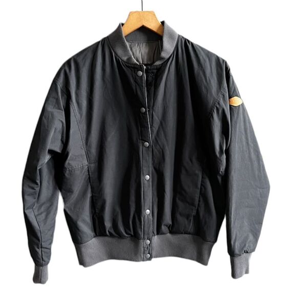 Merrell NWT Trailhead Insulated Reversible Bomber Jacket Size Small Black Grey - Picture 1 of 15